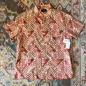 Lucky Brand Red Geometric Casual Shirt
